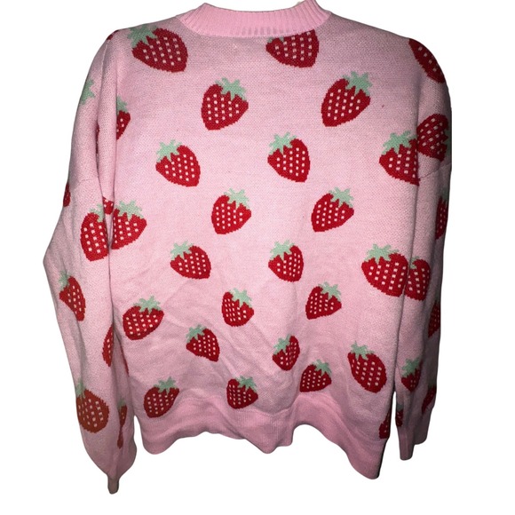 Hot Topic Pink Strawberry Cardigan – Size Medium, Button Front - Picture 4 of 4